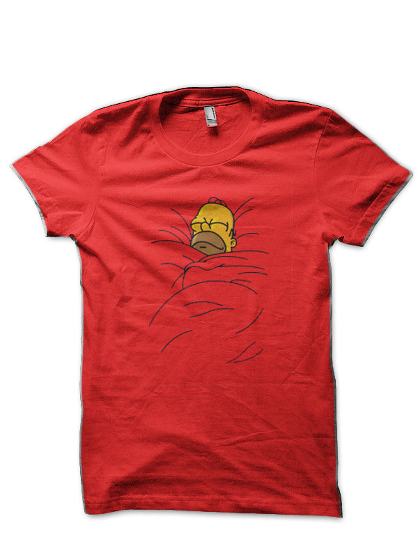 Toast Cinnamon Bun-The Simpsons Red T-Shirt