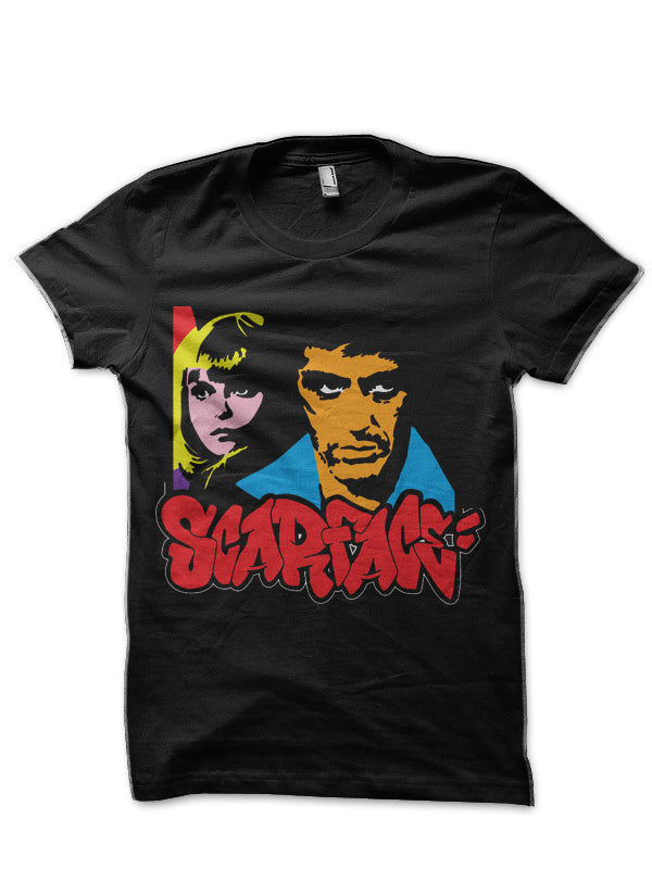 Tony Montana & Elvira Black T-Shirt