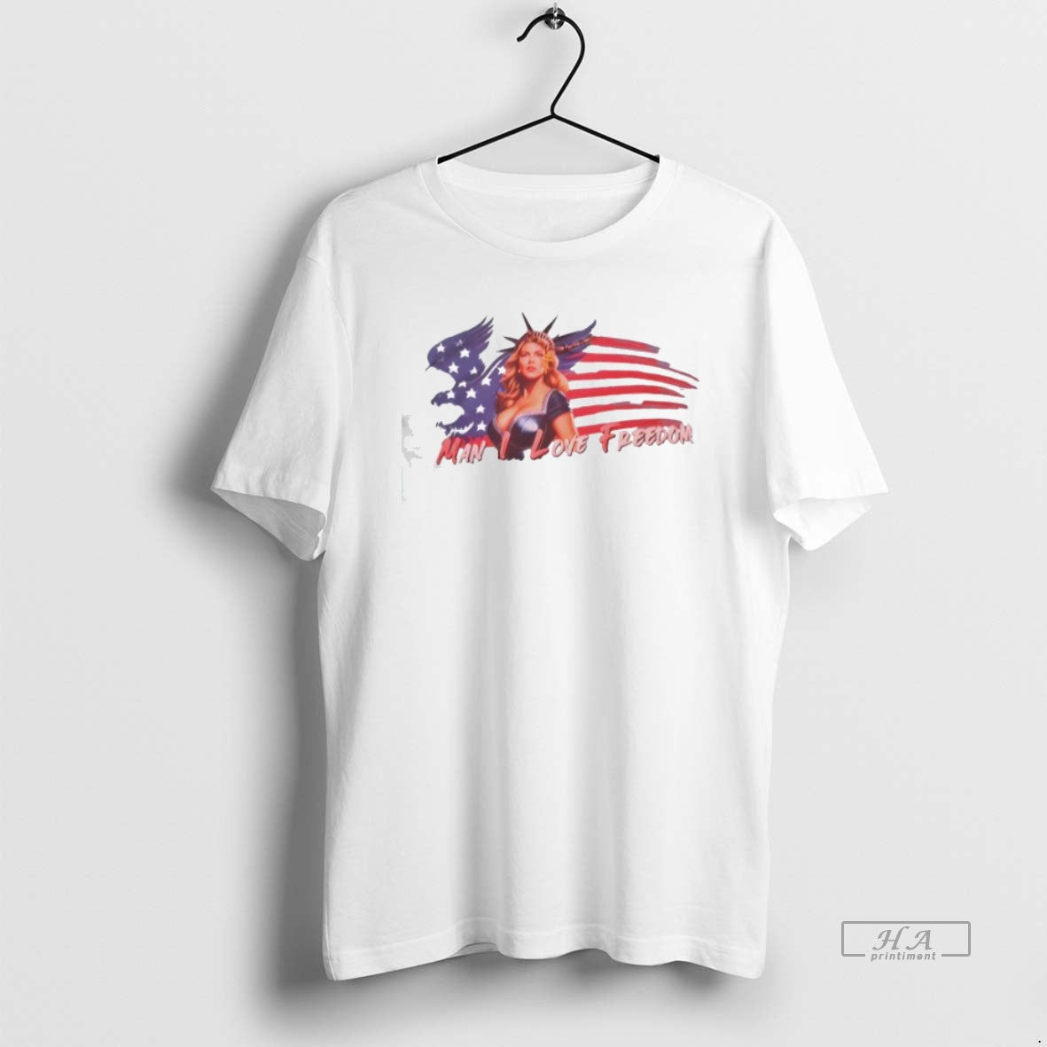 Trendy Man I Love Freedom America Flag