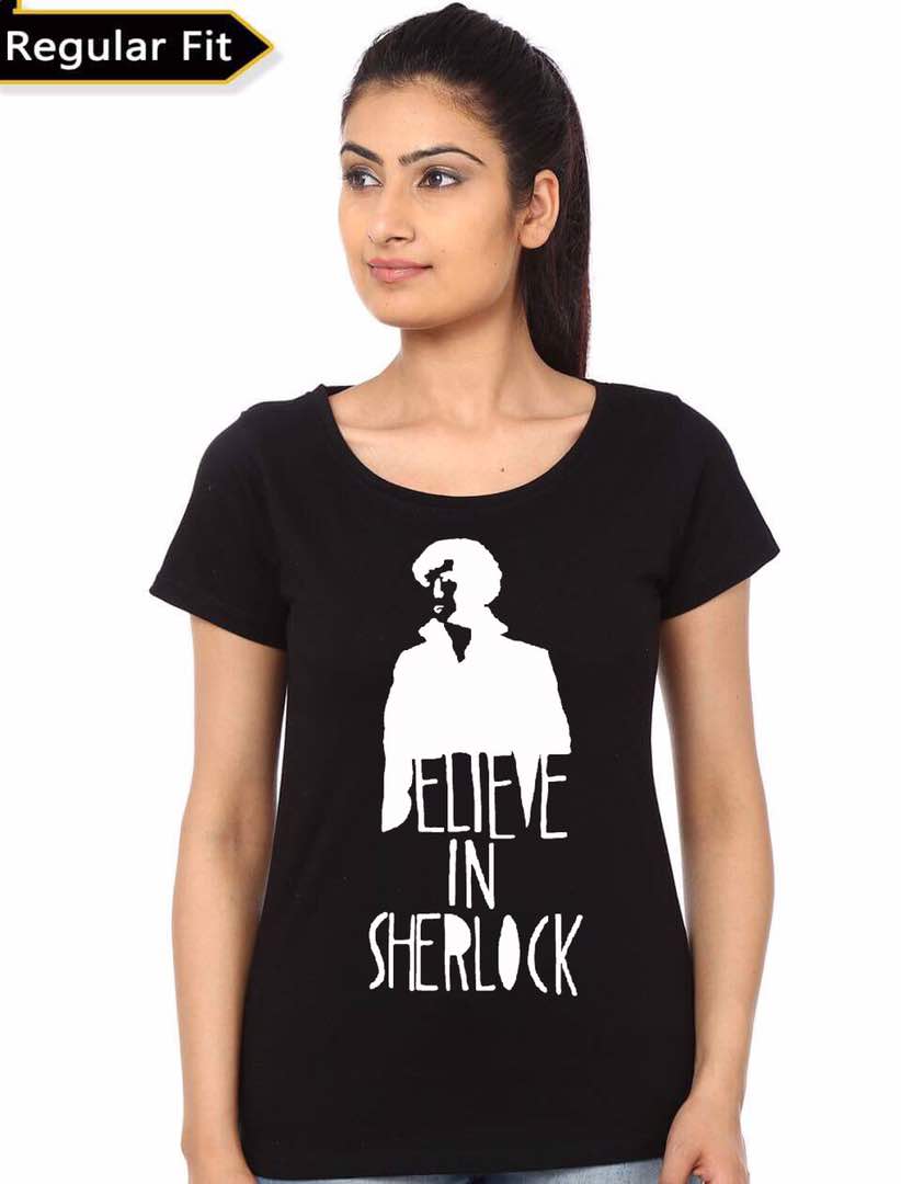 Believe In Sherlock Black T-Shirt