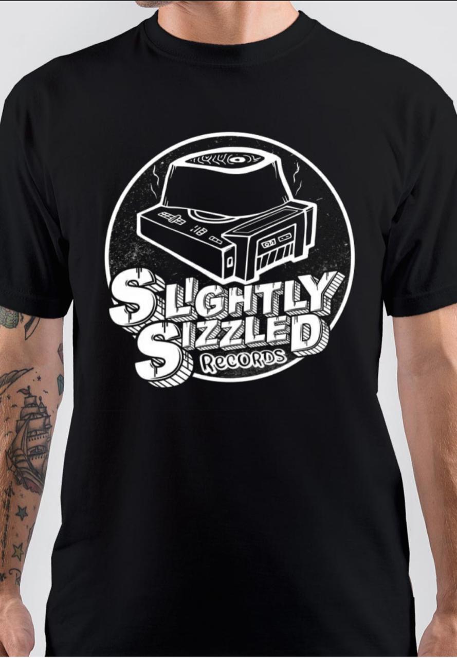 Slightly Sizzled Record Black T-Shirt