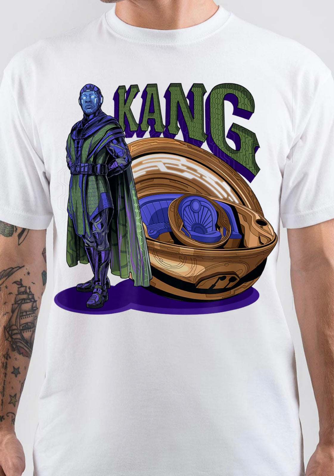 Kang Half Sleeve White T-Shirt