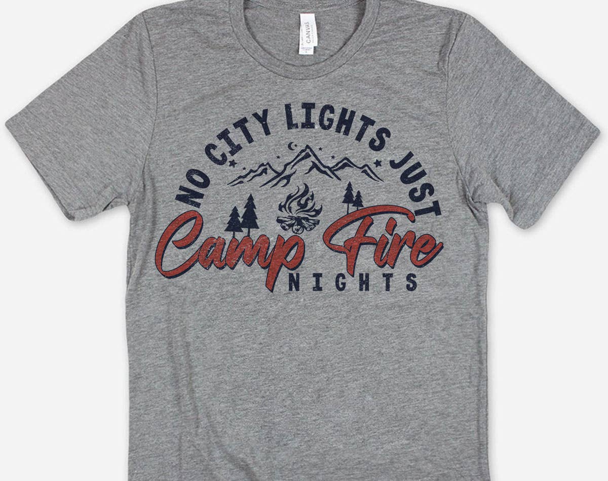 No City Lights Just Campfire Nights - Camping Shirt