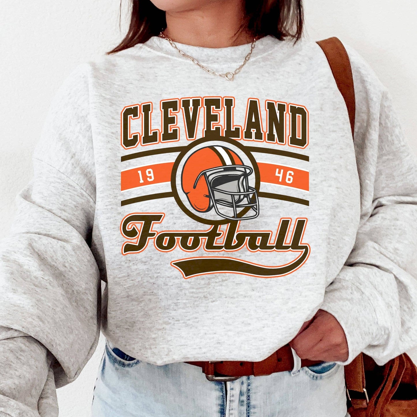 Vintage Browns Football Crewneck Sweatshirt - Fan Gift