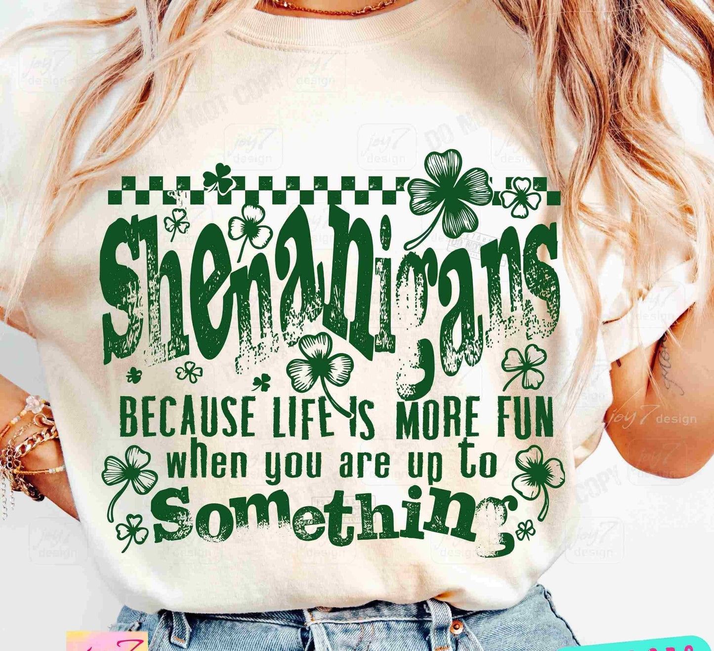 Retro Shenanigans St Patricks Day Clover Tee