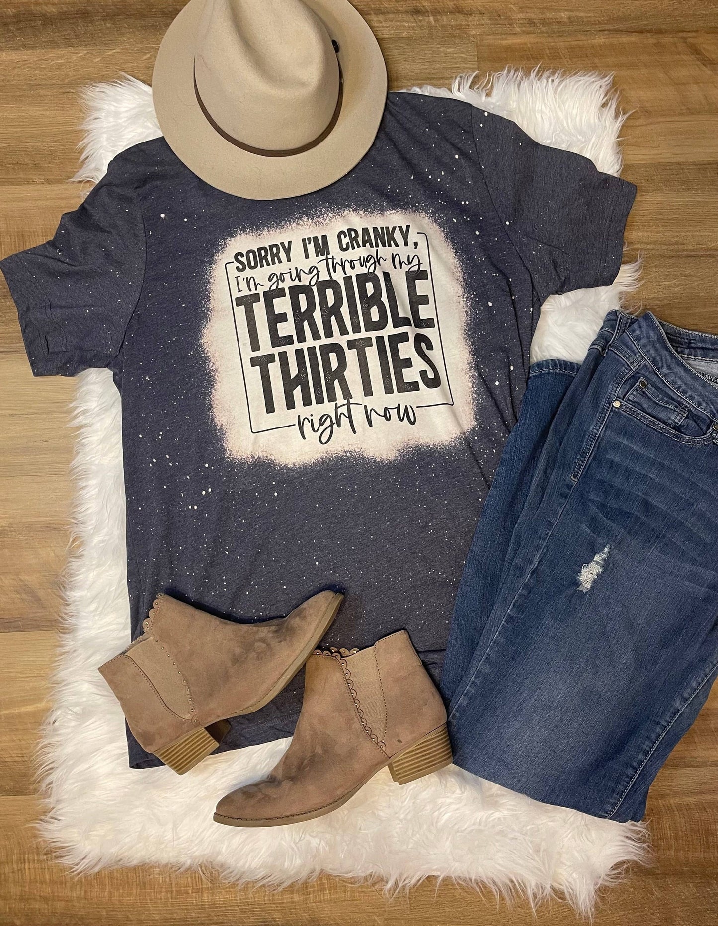 Terrible Thirties Bleached T-Shirt - Bold & Fun Graphic Tee