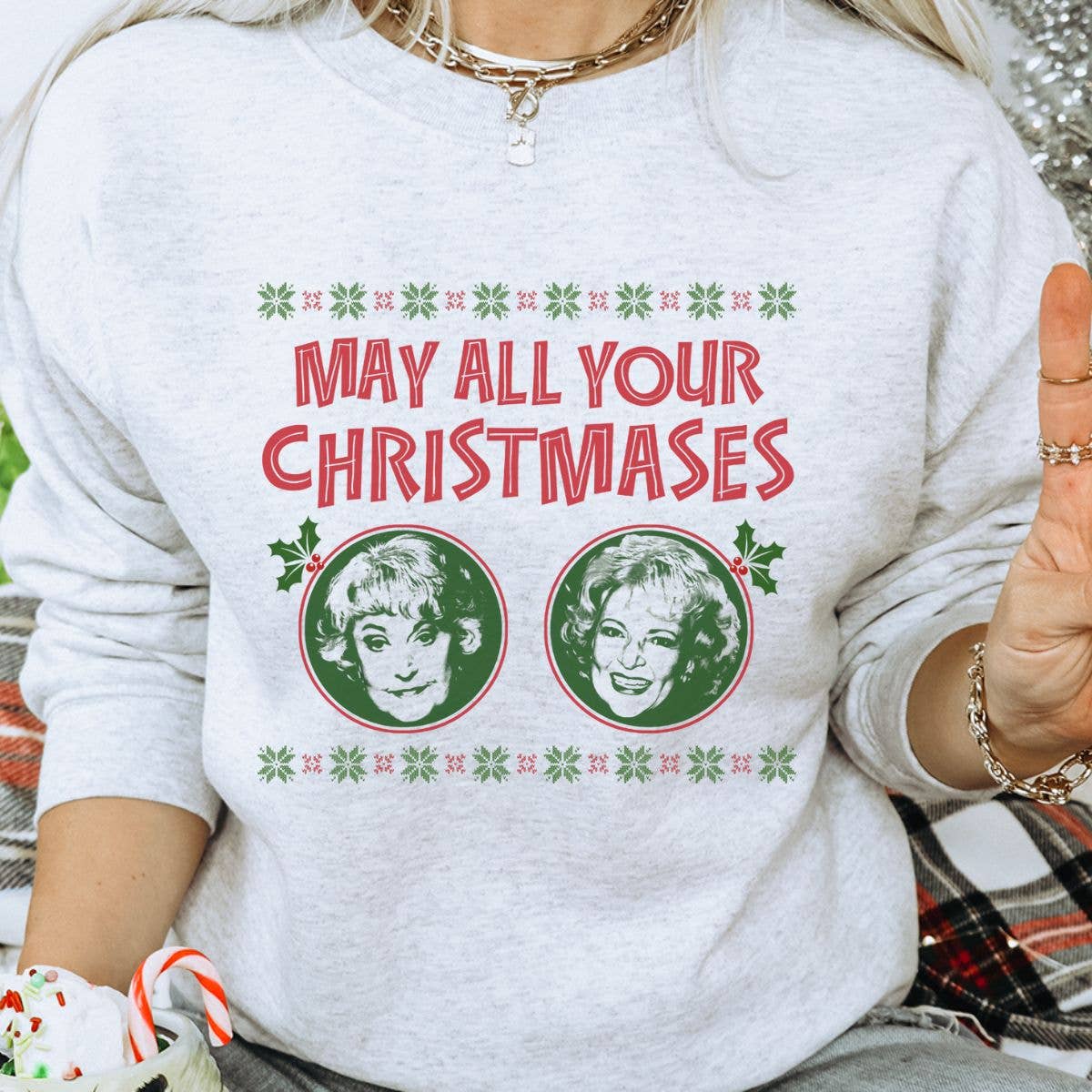 May All Your Christmases Bea White - Christmas Sweatshirt