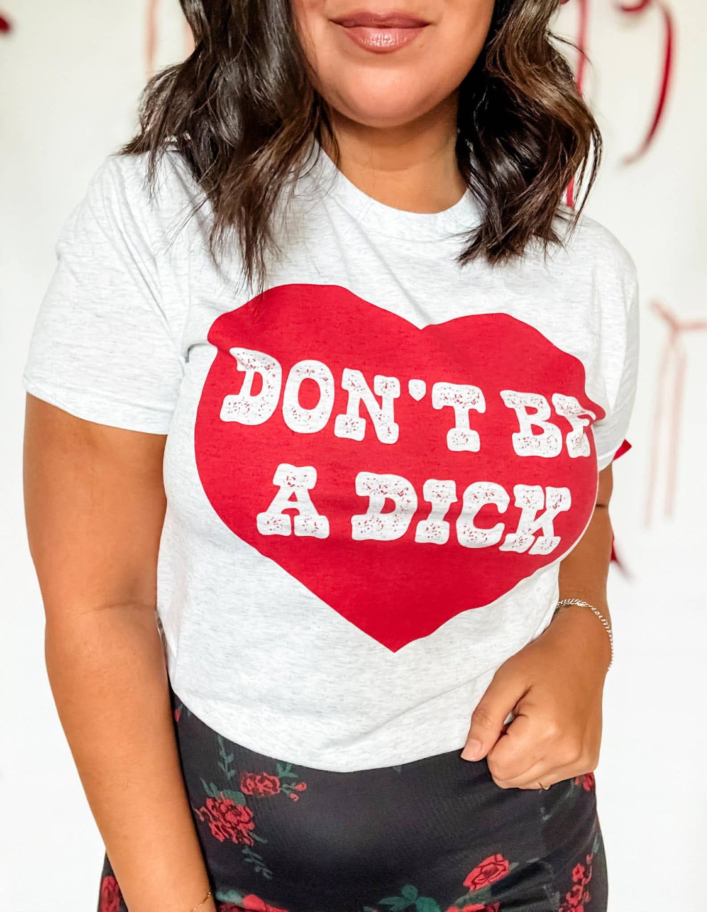Funny Statement Graphic Tee with Heart Design, Valentine Tee