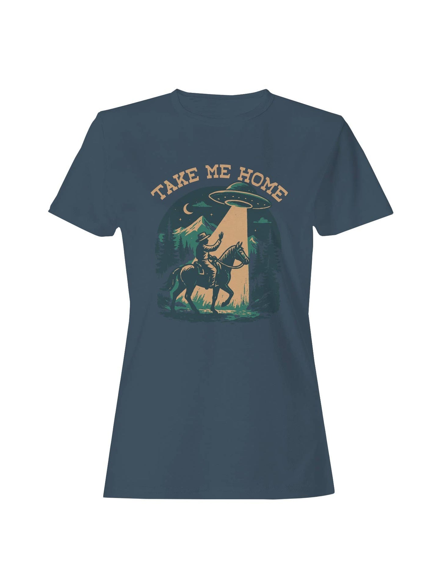 Take Me Home Ufo Cowboy Design Women's T-Shirt