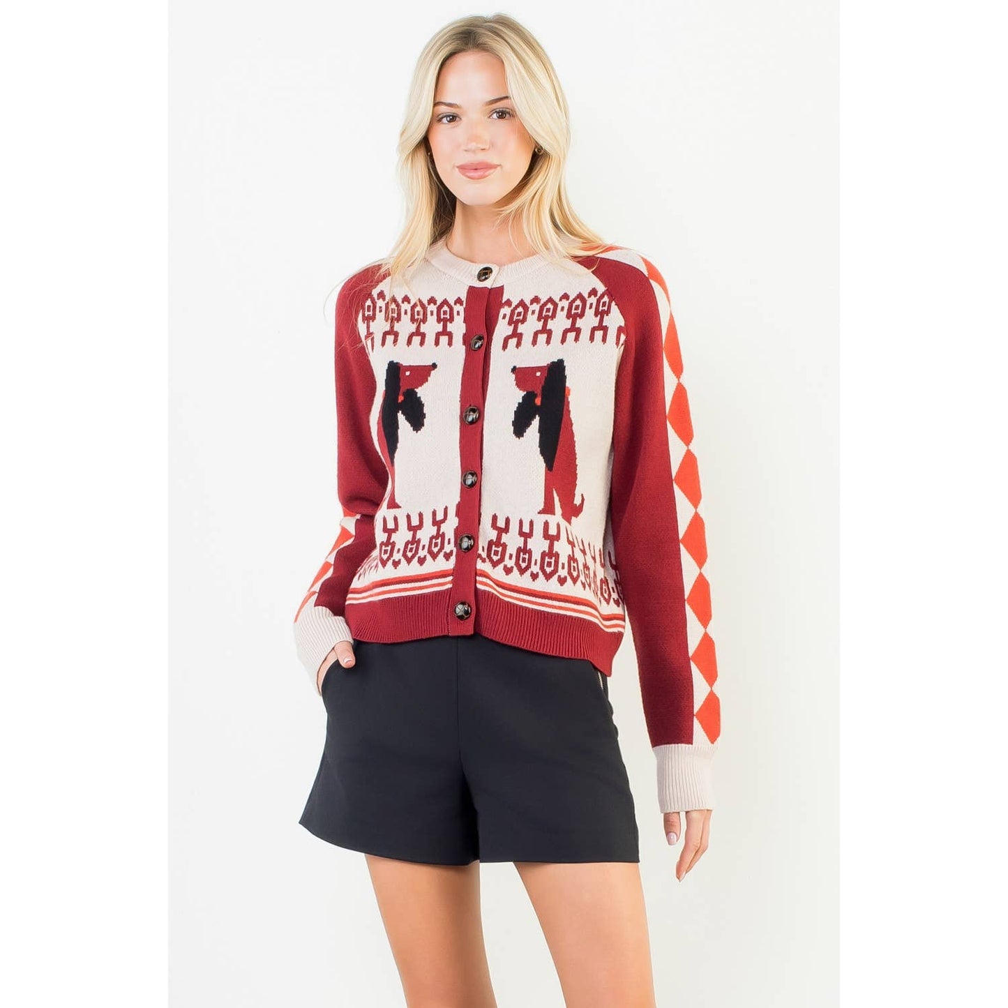 Long Sleeve Dog Detailed Sweater