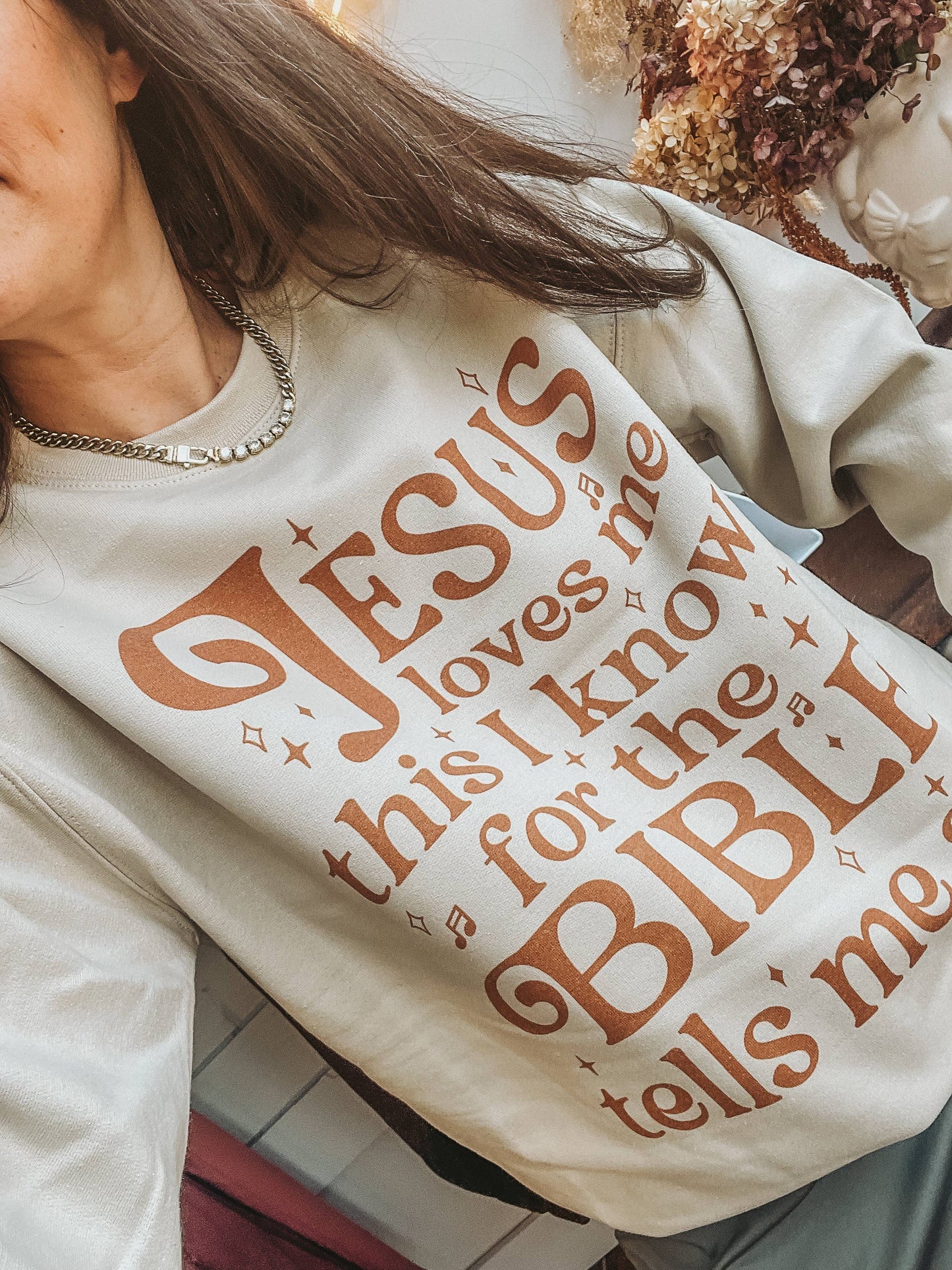 Jesus Loves Me Religious Crew Neck Sweatshirt