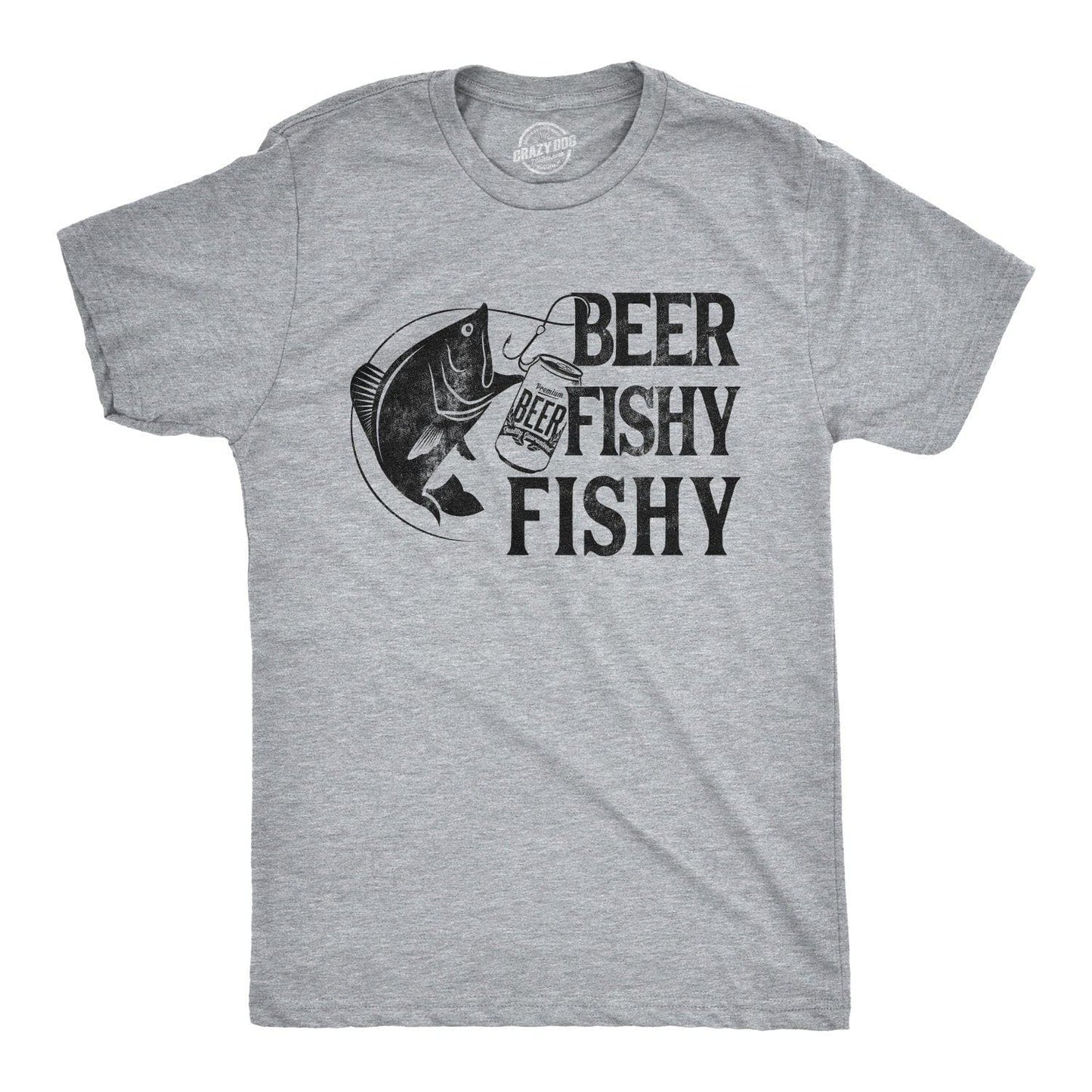 Beer Fishy Fishy Funny Graphic T-Shirt Mens Fishing Tee