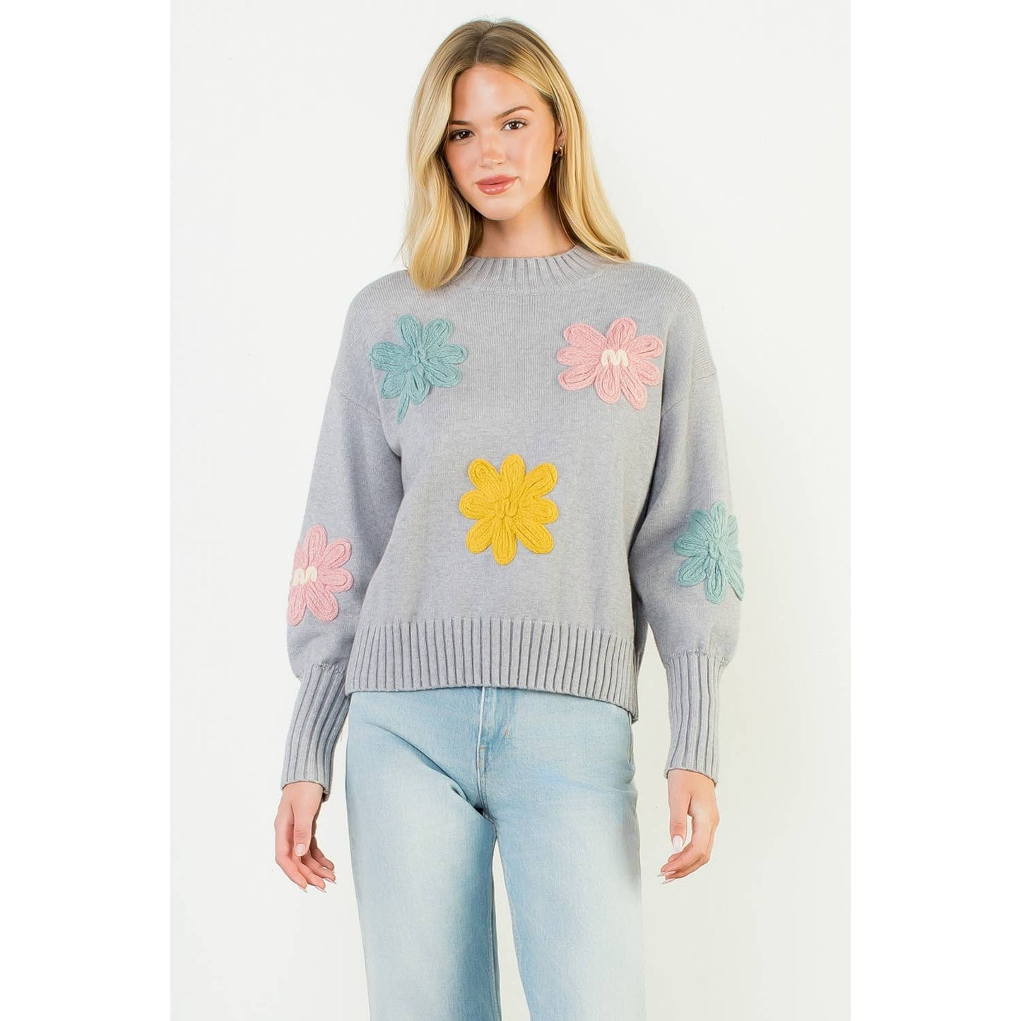 Floral Detail Knit Sweater