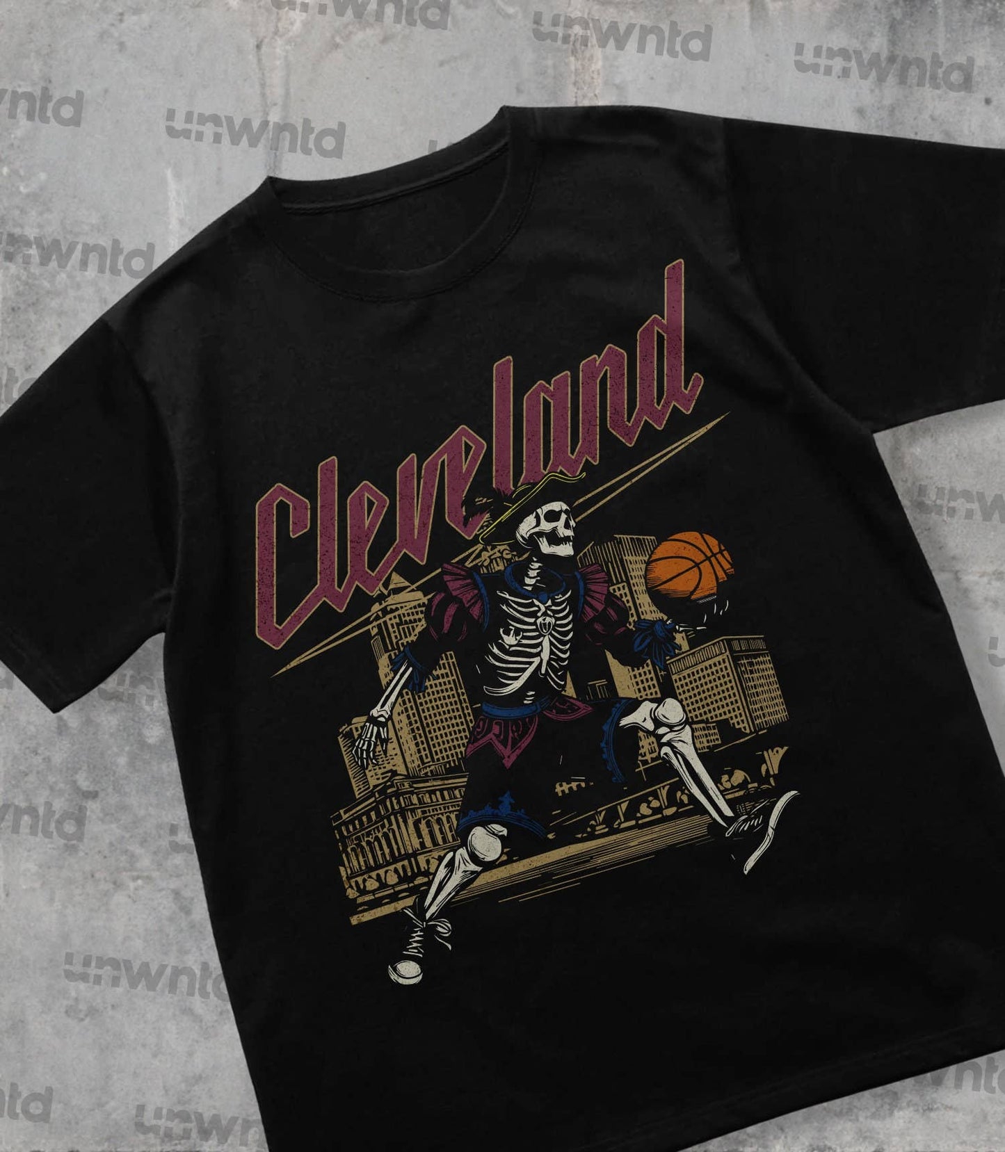 Cleveland Basketball Shirt - Vintage Skeleton Fan Merch Tee