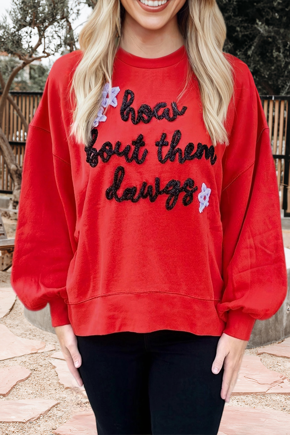 How Bout Them Dawgs Embroidered Script Sweatshirt (S-Xl)