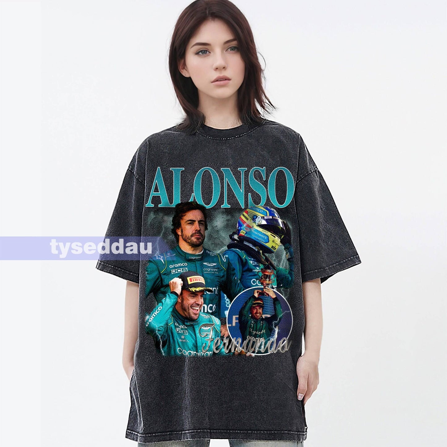Fernando Alonso Vintage F1 Graphic T-Shirt – Retro 90's