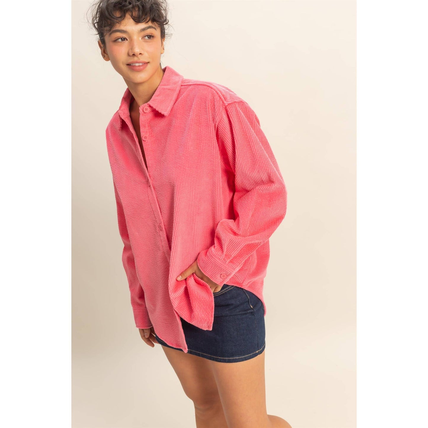 Relaxed-Fit Contemporary Corduroy Shirt