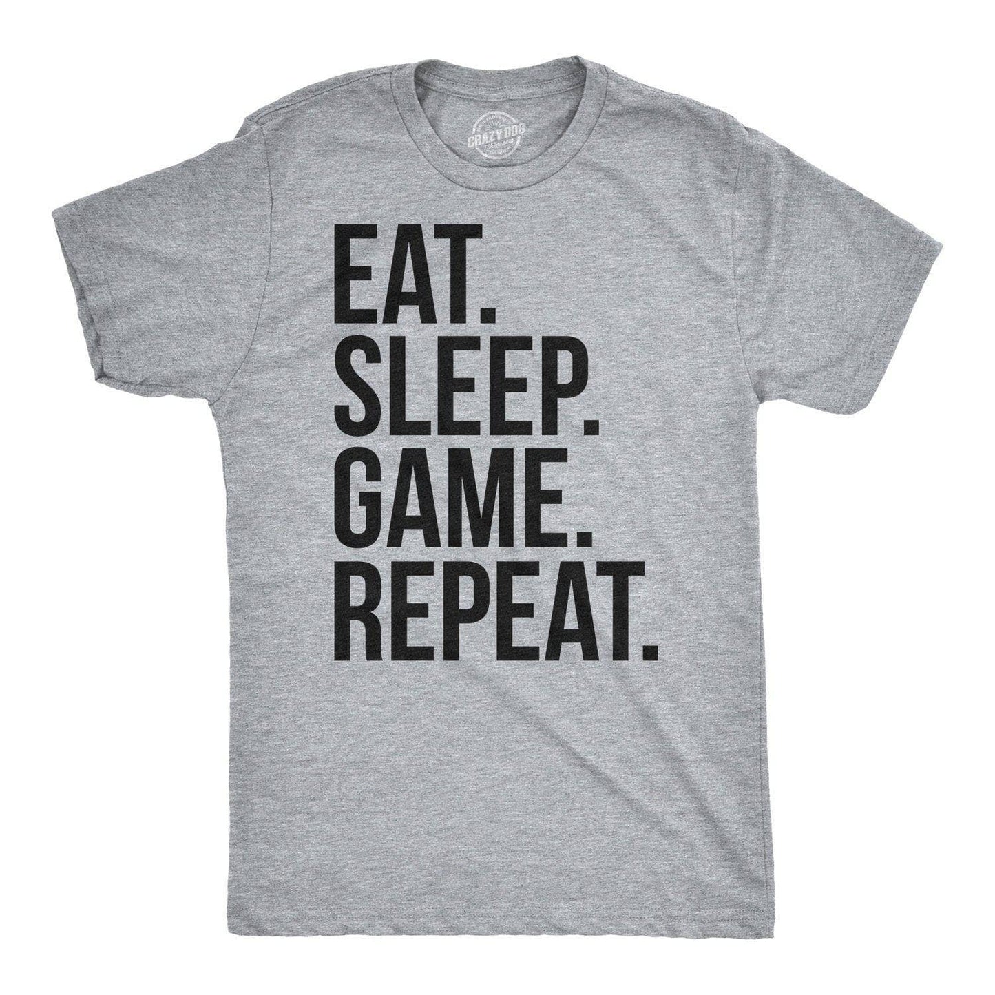 Eat Sleep Game Repeat Men's Tshirt Nerdy Graphic Tee Western