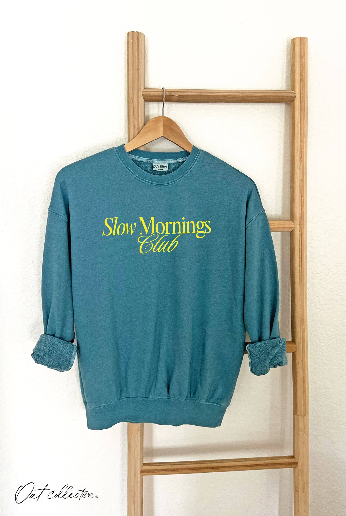 Slow Mornings Club Heather Mineral Graphic Sweatshirt