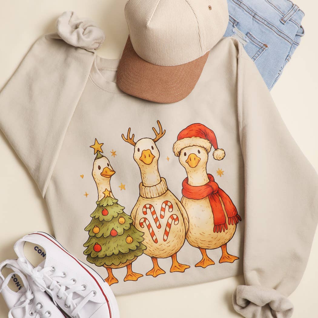 Christmas Goose Family Heavyweight Sweatshirt