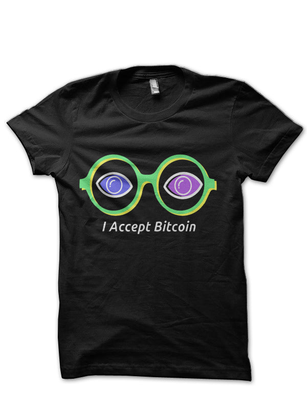 I Accept Bitcoin Black T-Shirt