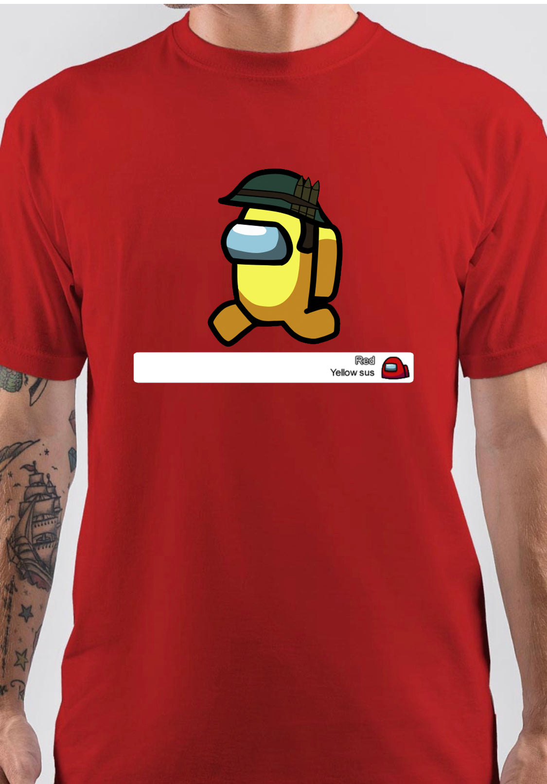 Yellow Sus Half Sleeve Red T-Shirt