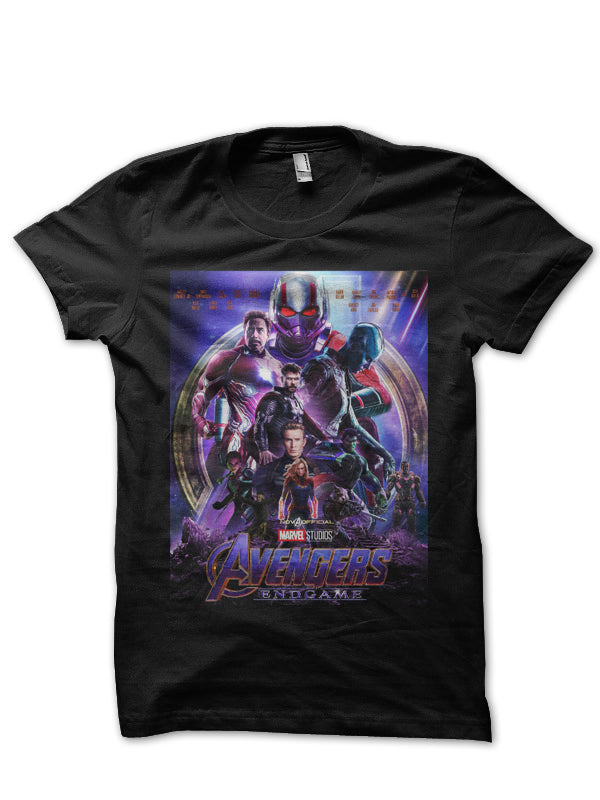 Team Avengers Endgame Black T-Shirt