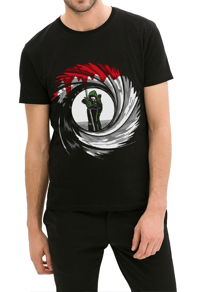 Green Arrow Mystery Symbol Black T-Shirt