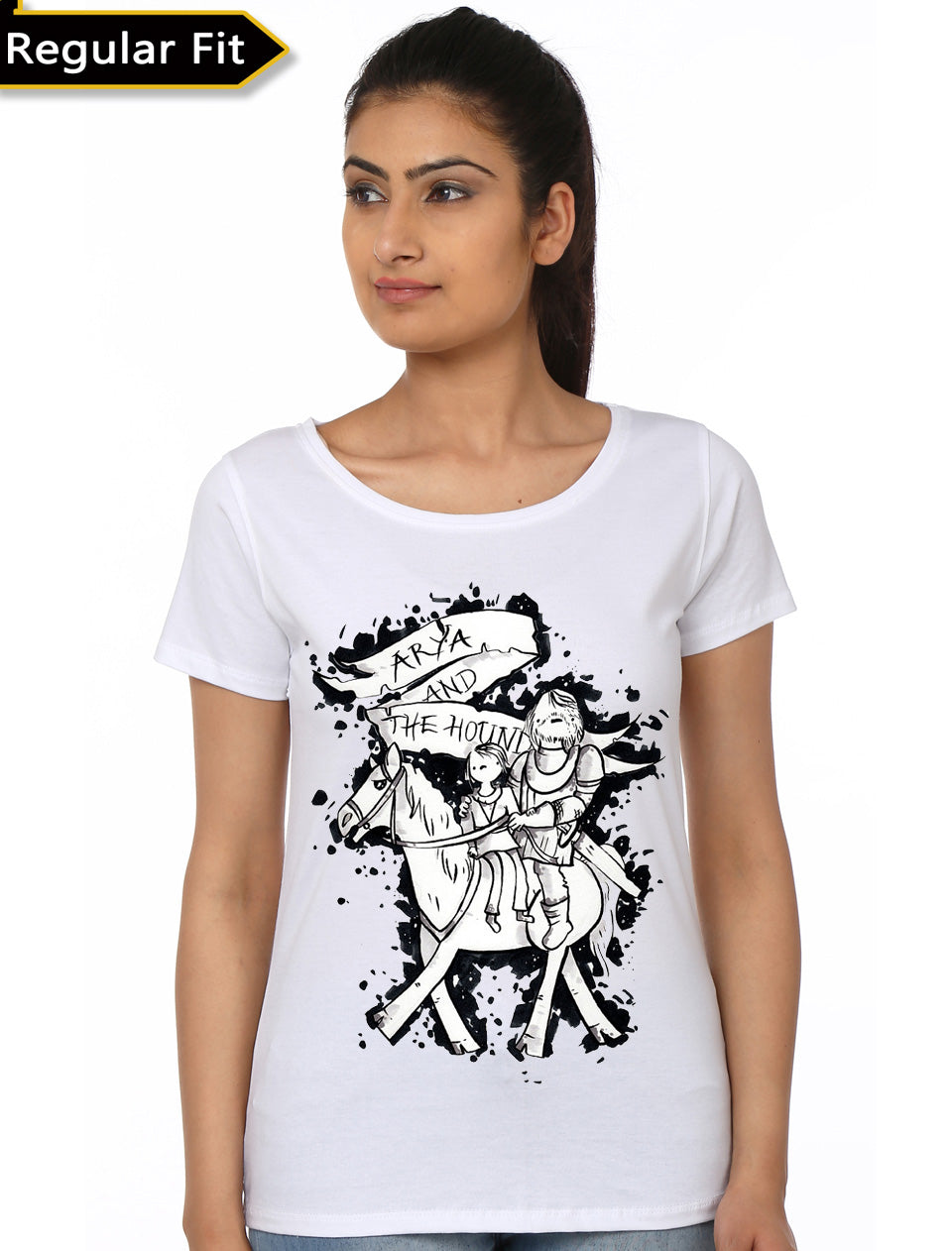 Arya And Hound White Girls T-Shirt