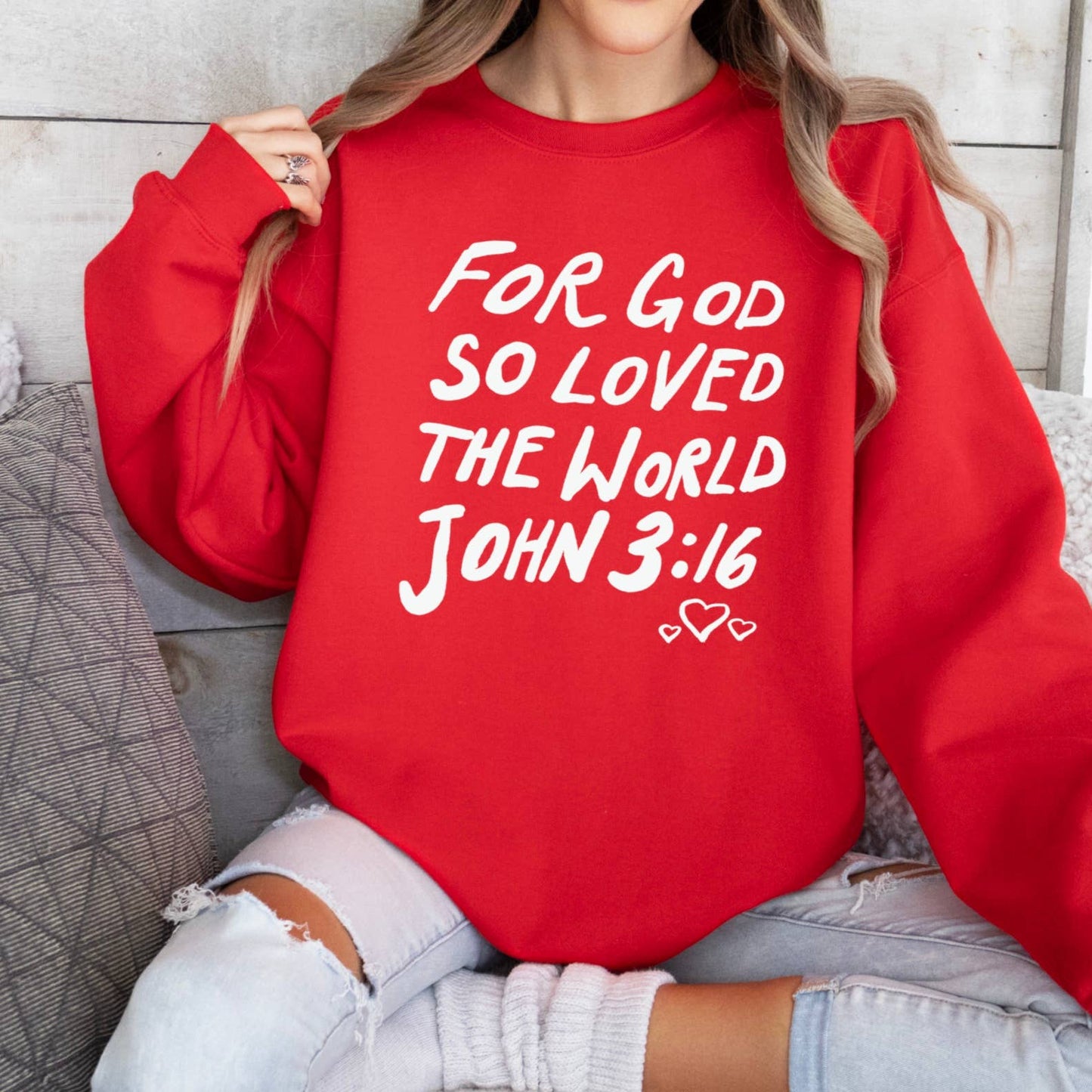 John 3:16 Crewneck Sweatshirt | Christian | Valentine