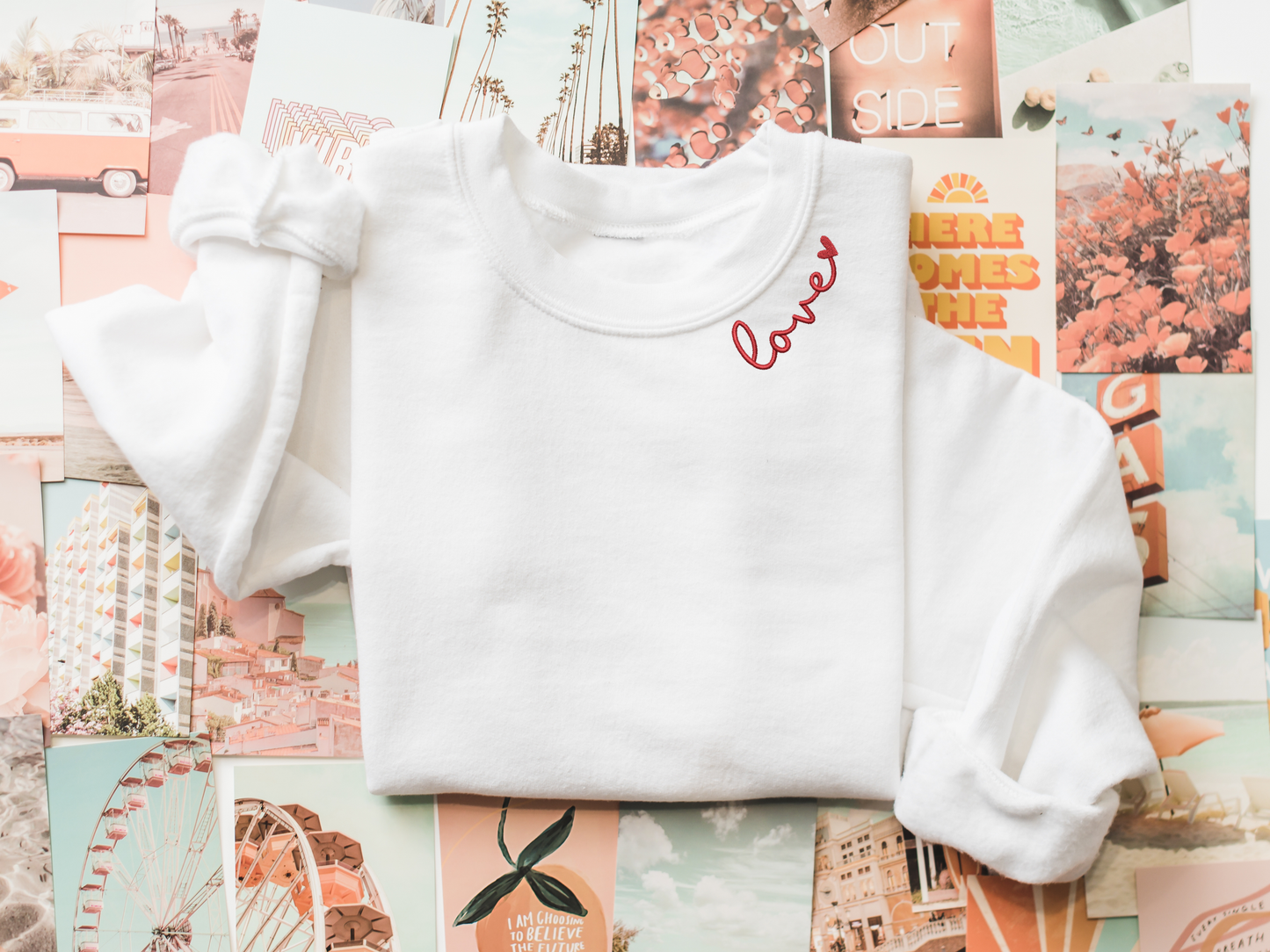 Love Sweatshirt, Valentines Sweatshirt, Embroidered