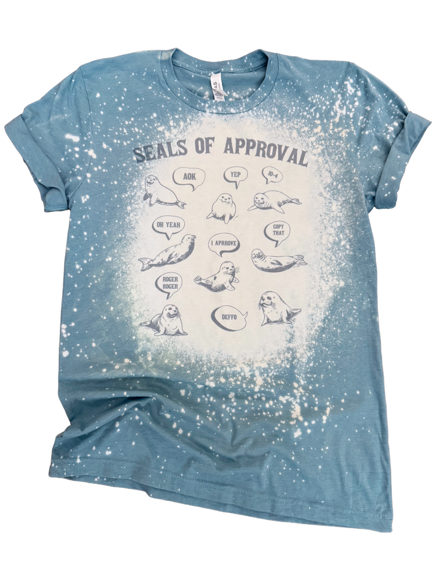 Seals of Approval Funny Seal Bleached Tee