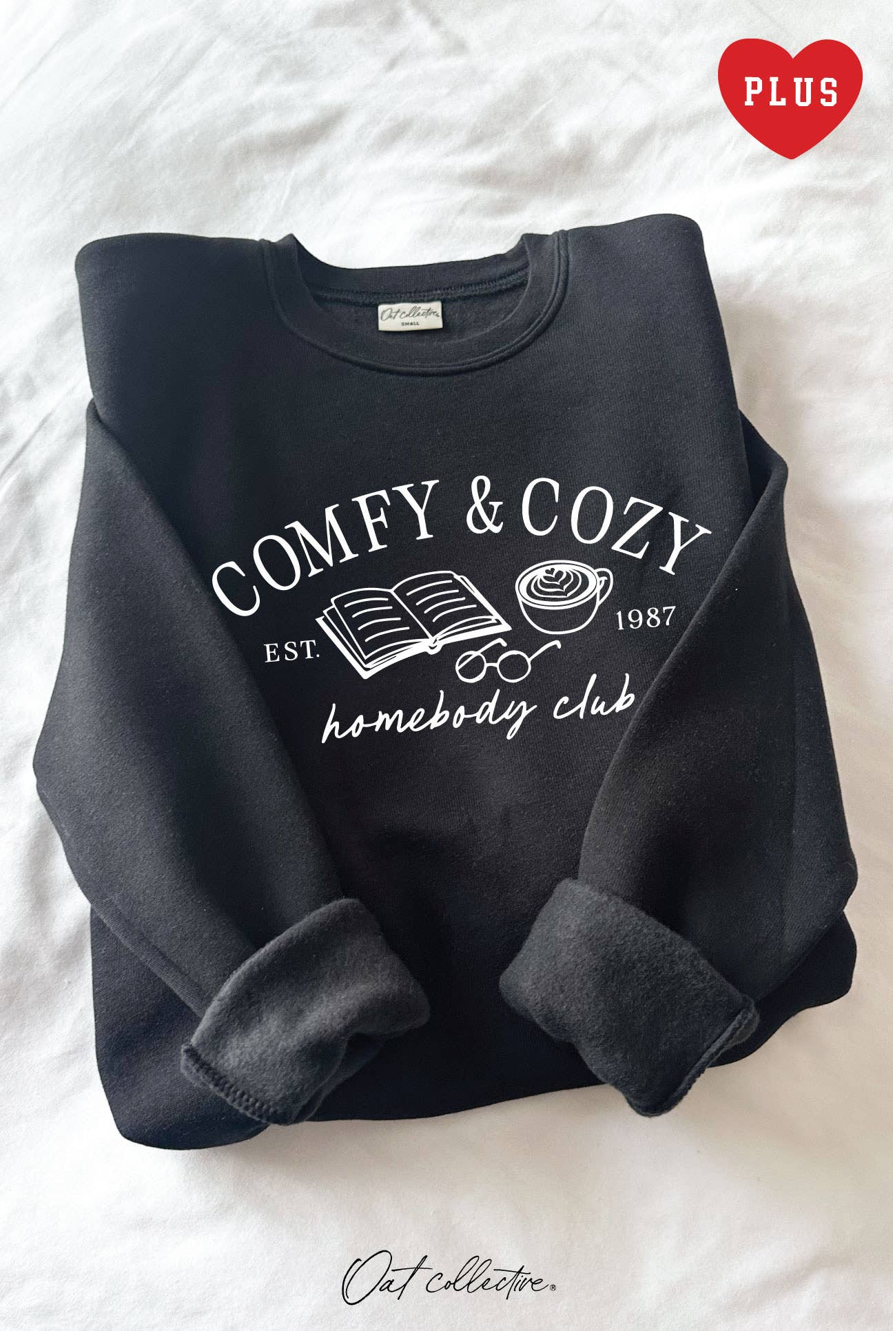 Comfy and Cozy Homebody Club Plus Graphic Sweatshirt