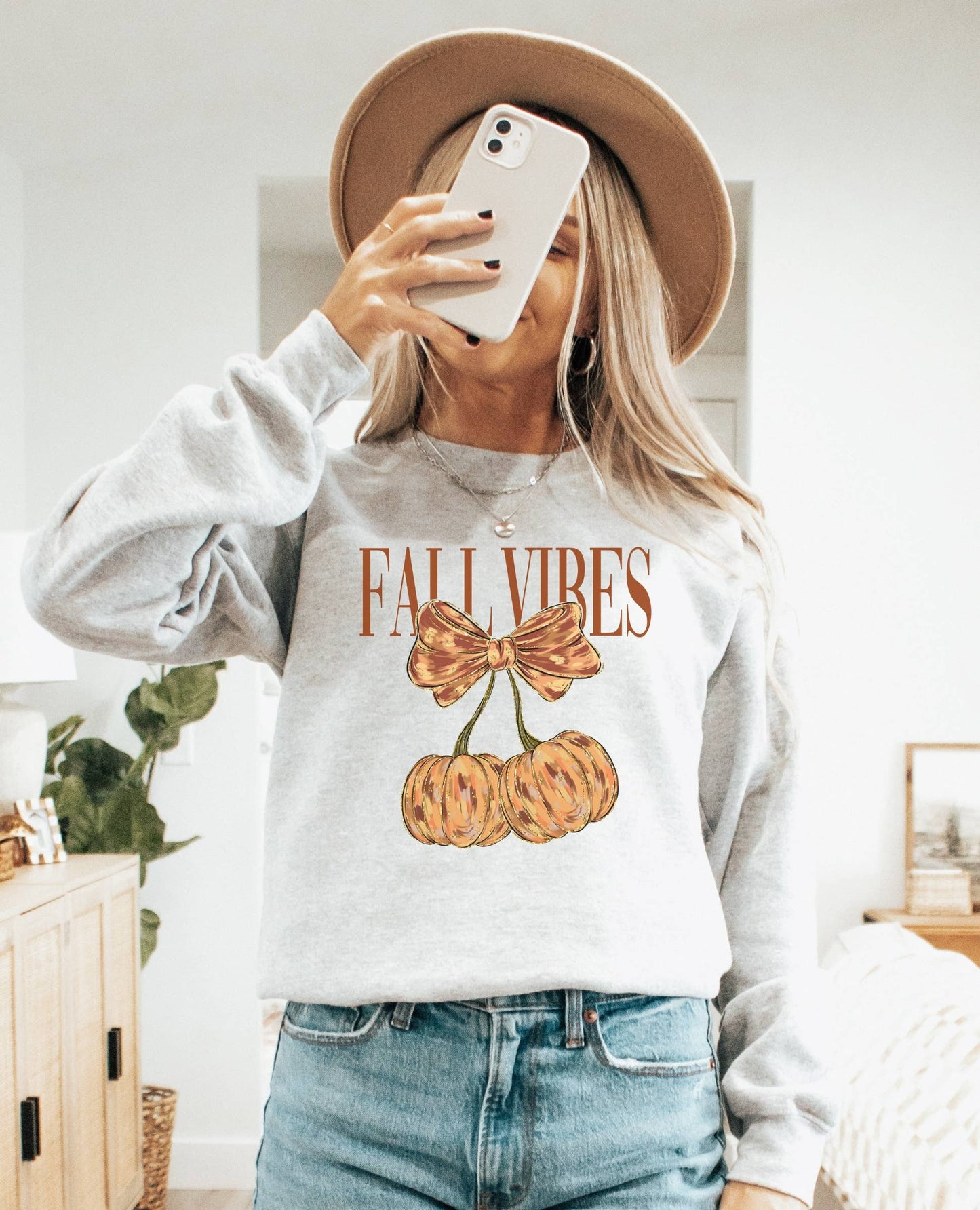 Pumpkin Fall Vibes Crew Neck Sweatshirt | Trending