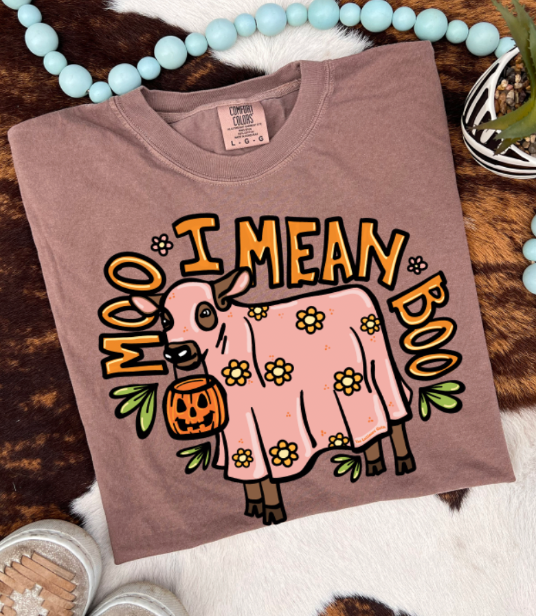 Boo, I Mean Moo Graphic Tee - Multiple Color & Style Options