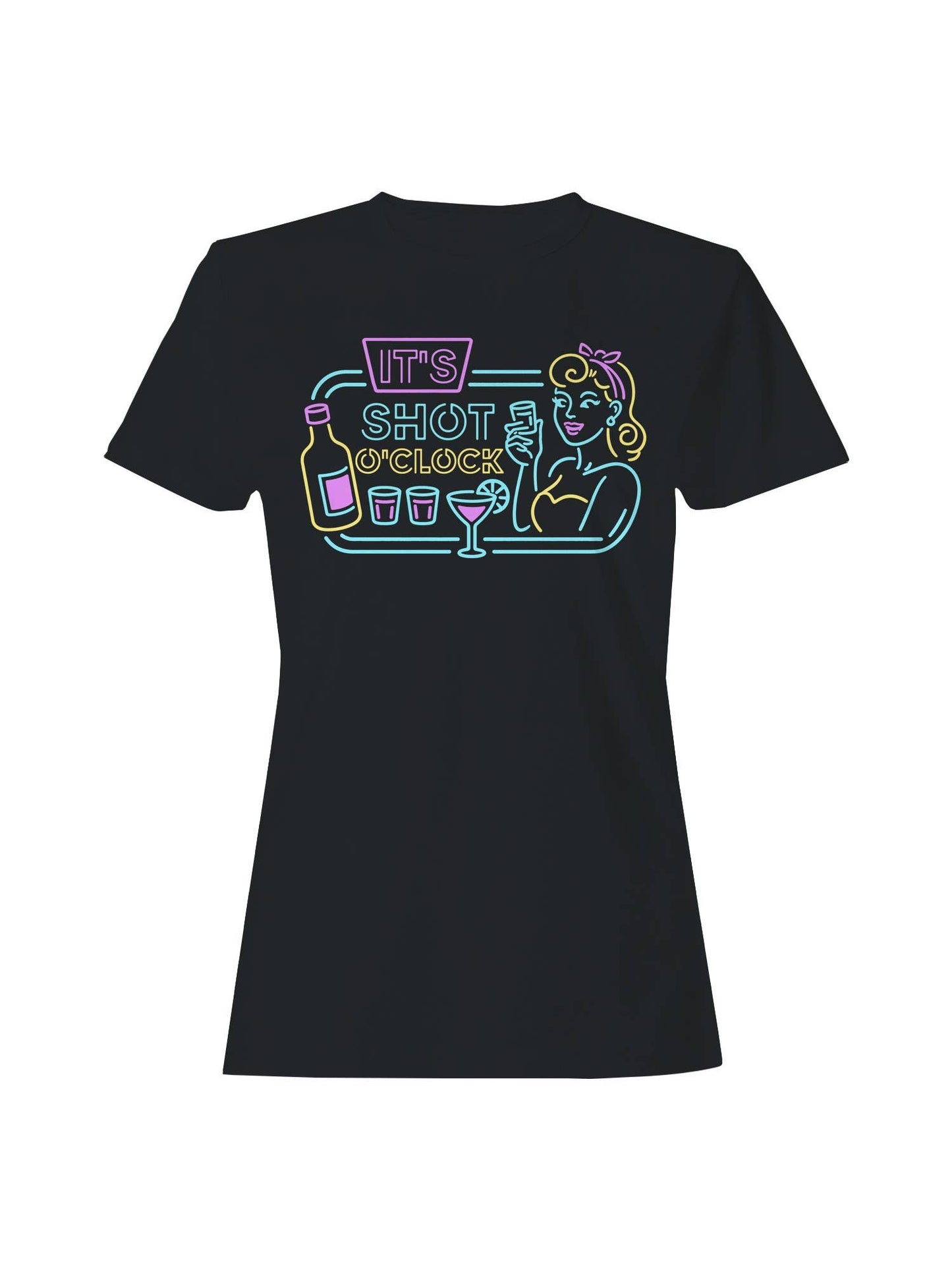 It's Shot O'clock Neon Art Women's T-Shirt