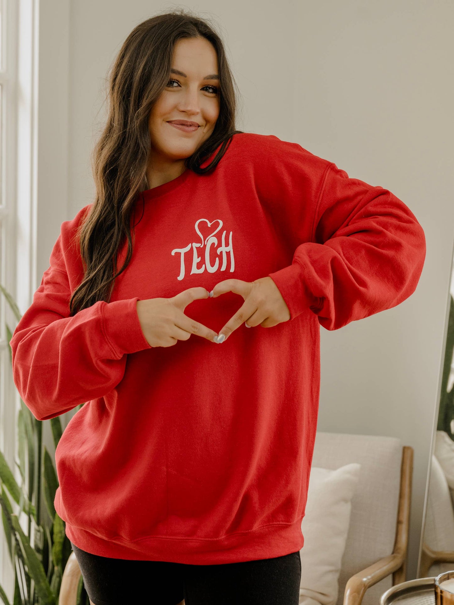 Texas Tech Red Raiders Lyric Puff Ink Red Sweatshirt