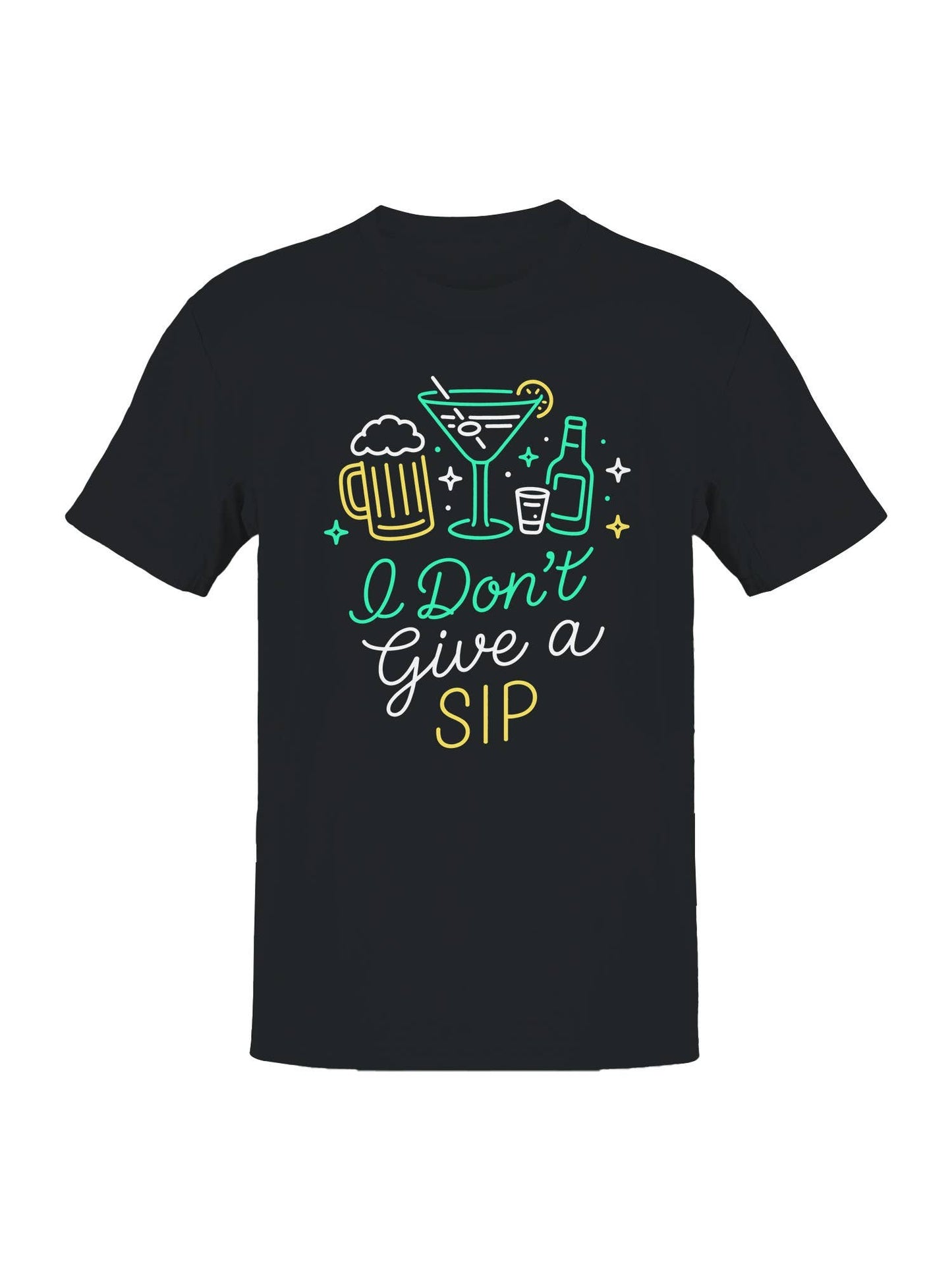 I Don’T Give A Sip Neon Design Men's T-Shirt