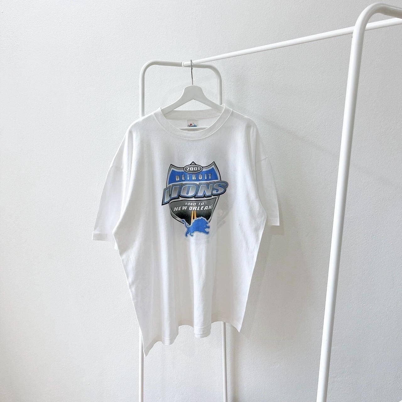Vintage 2001 Detroit Lions Majestic Football T-Shirt Size 2X