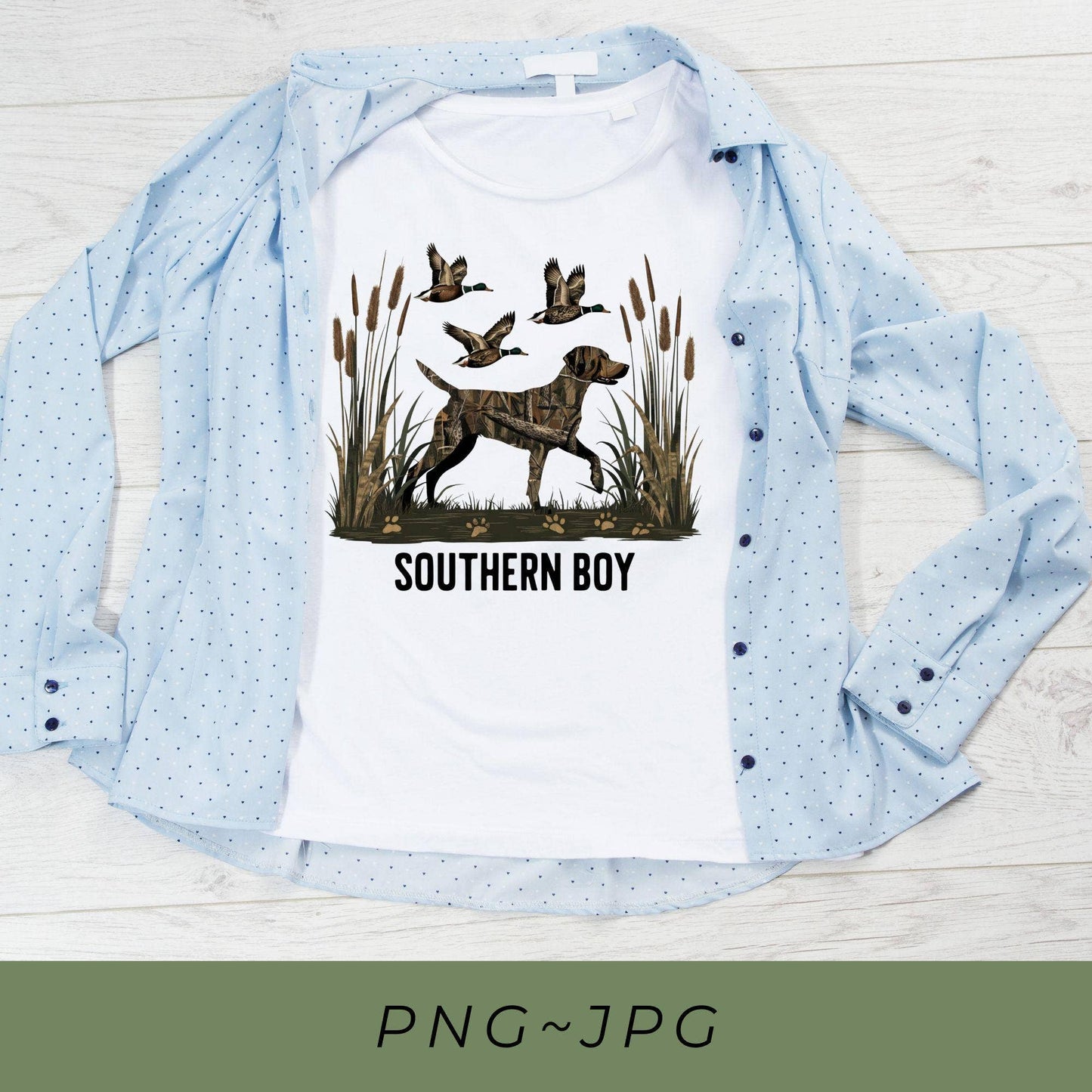 Southern Boy Hunting Dog Camouflage T-Shirt Sweatshirt