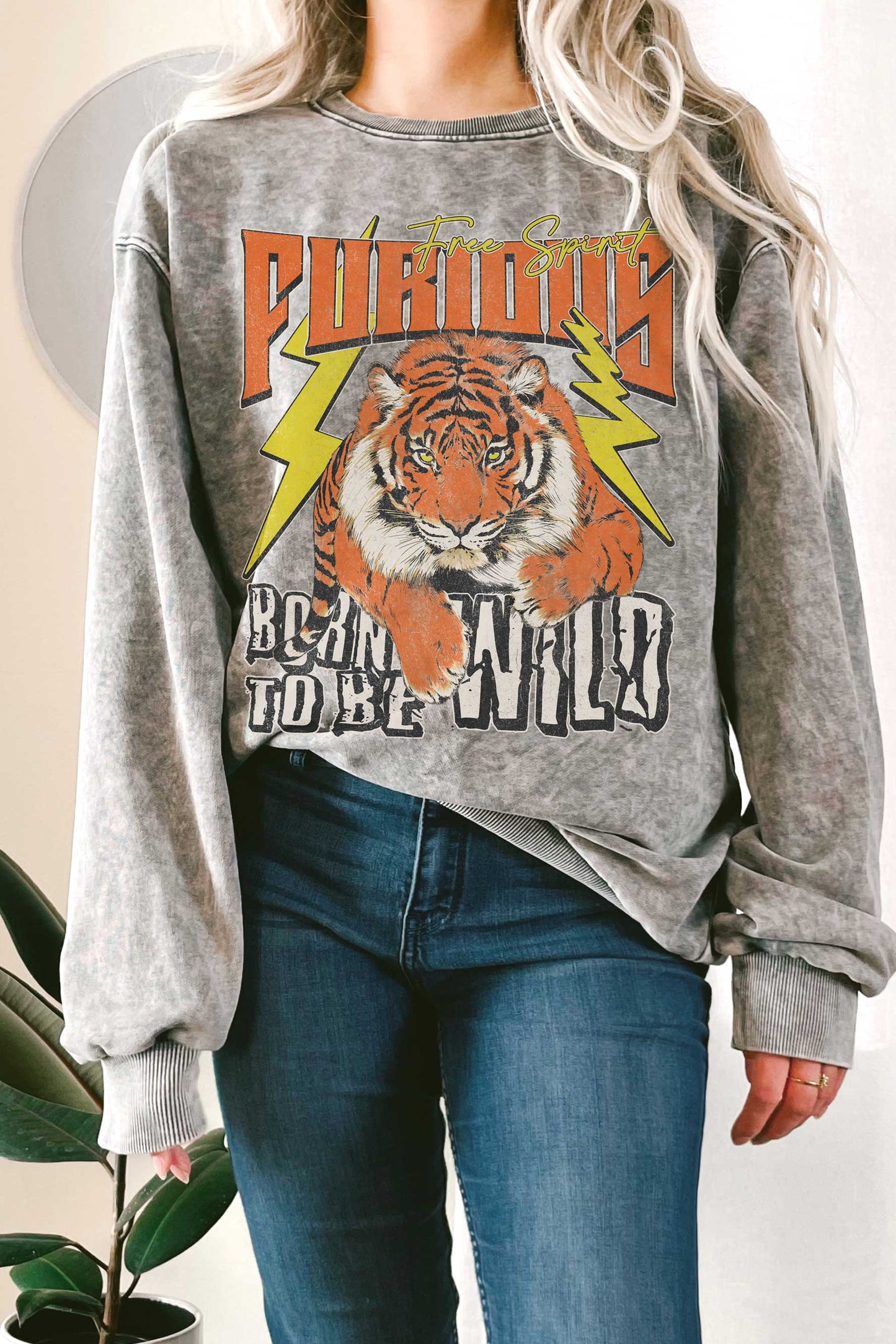 Furious Tiger Free Spirit Mineral Terry Sweatshirt