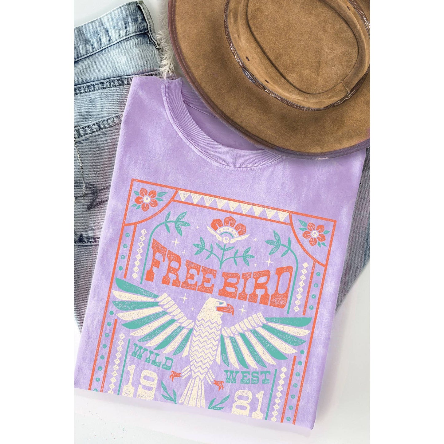 Free Bird Wild West - Mineral Wash T Shirt