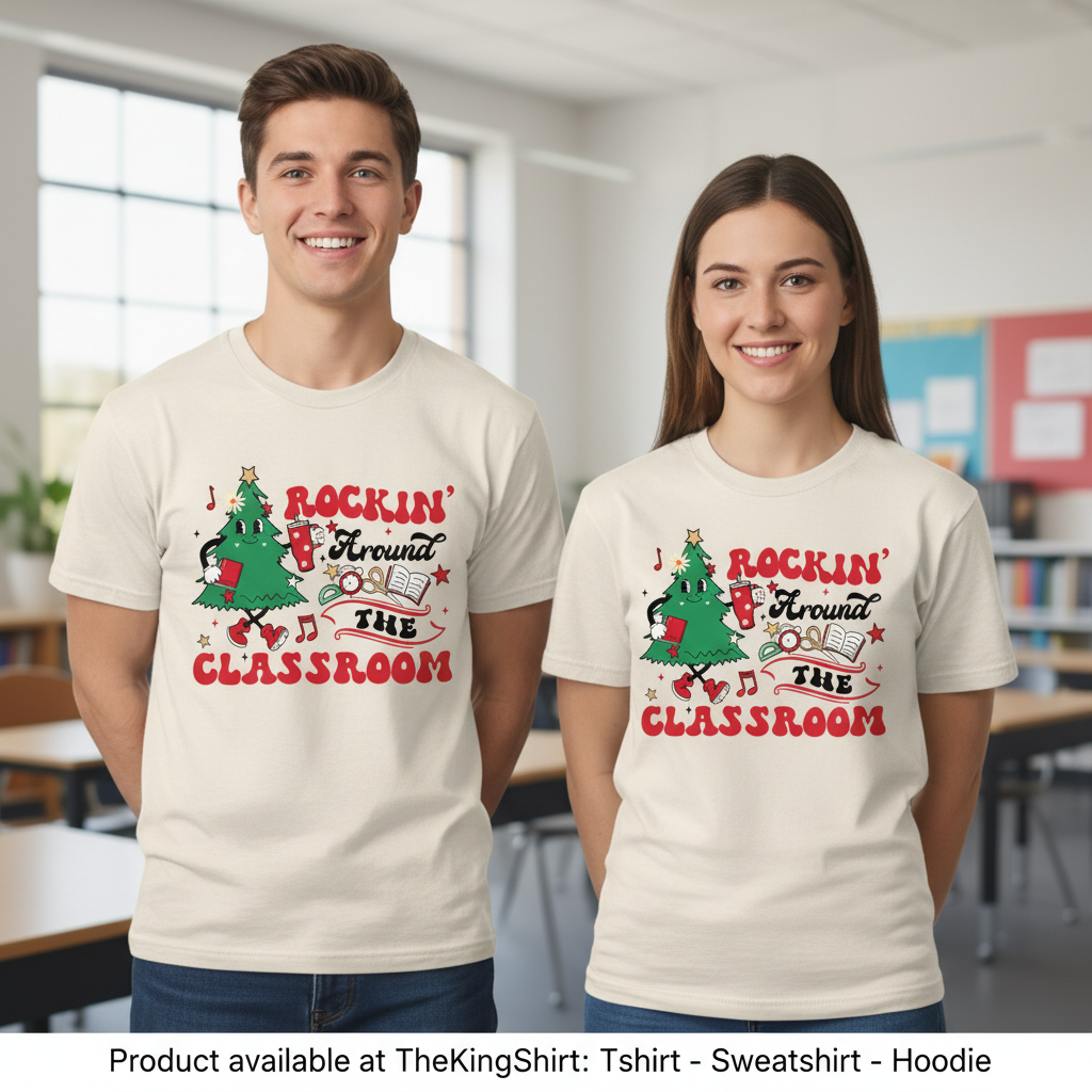 Festive Teacher Christmas Tree Shirt - Classroom Holiday Tee
