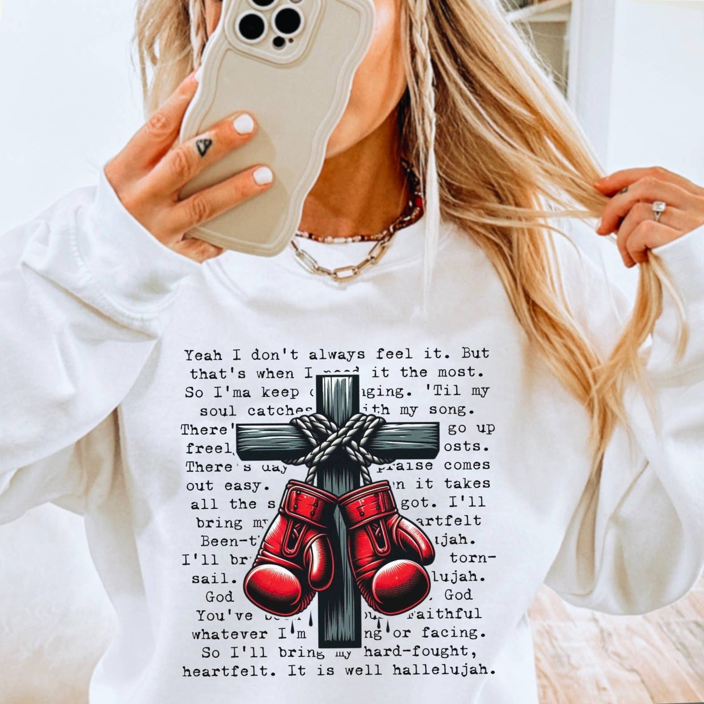 Hard Fought Hallelujah Screen Print Sweatshirt