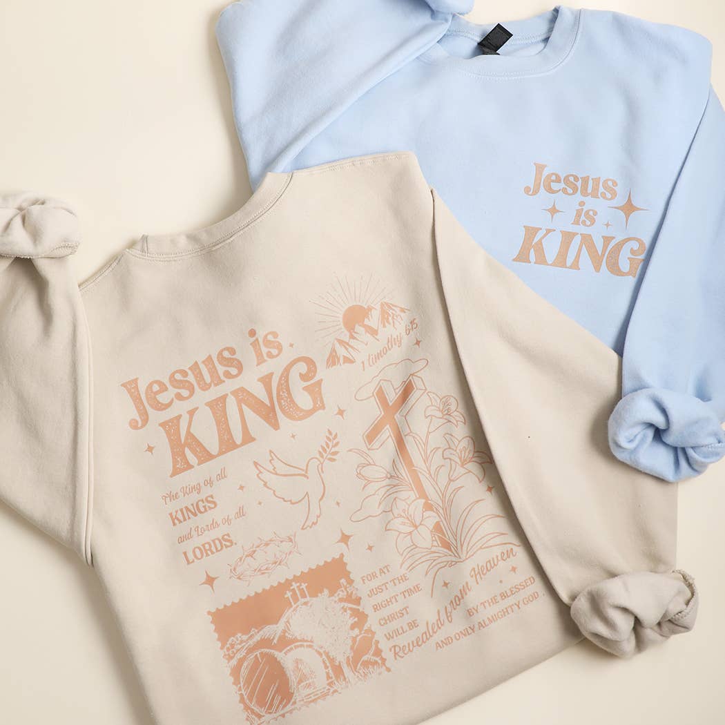 Jesus Is King Heavyweight Distressed Sweatshirt