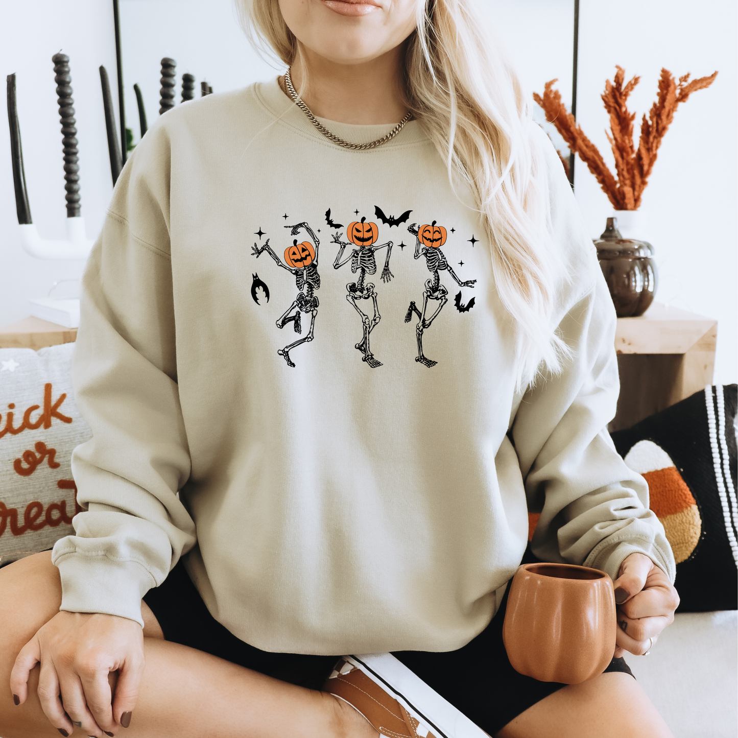 Dancing Skeletons Crewneck Sweatshirt Hoodie Halloween