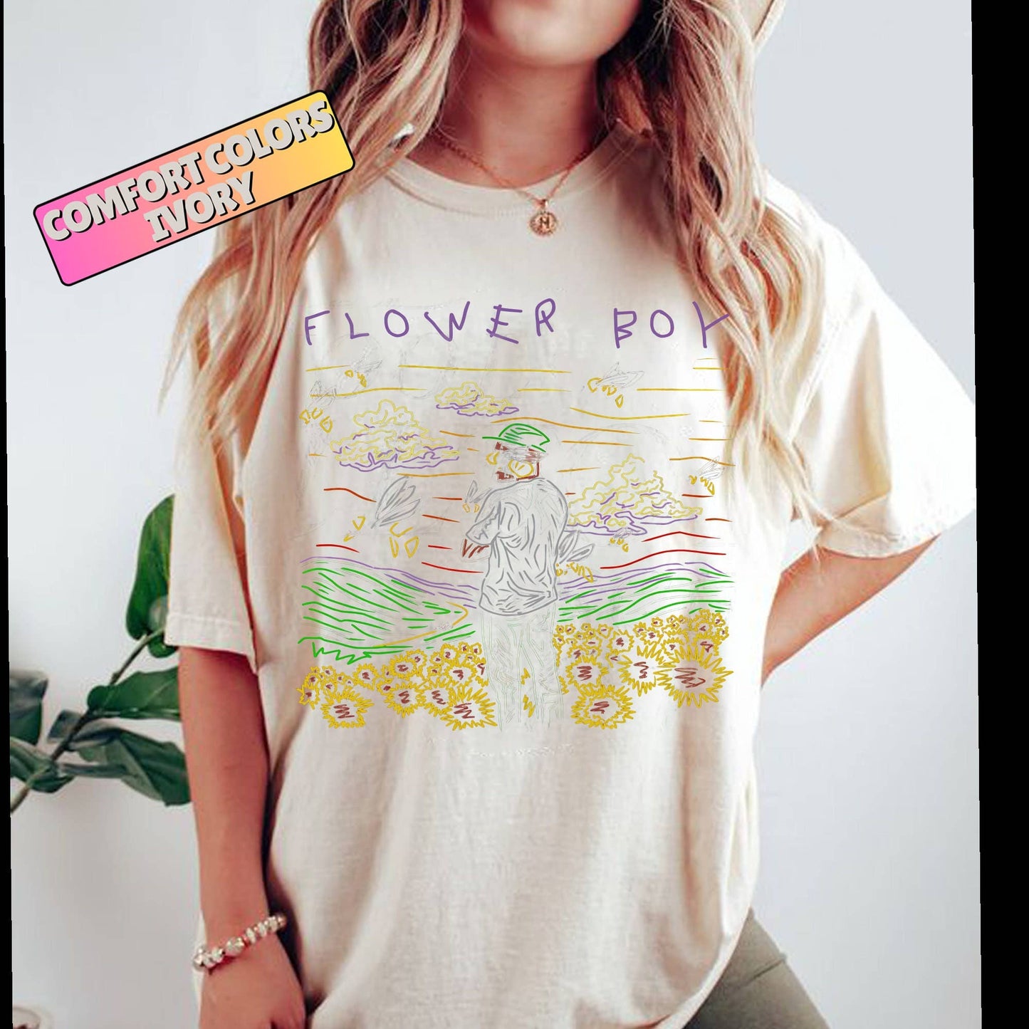 Vintage Tyler 'flower Boy' Y2K Graphic T-Shirt with Design