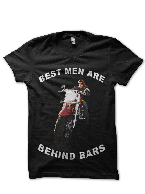 Best Men Are Behind Bars Biker Black T-Shirt