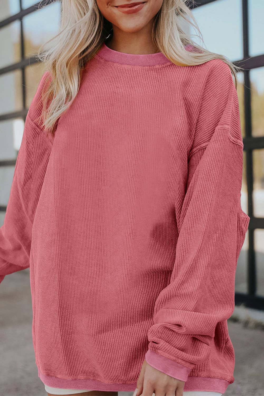 66 Spring 2026 Ribbed Corduroy Oversized Sweatshirt (S-2XL)