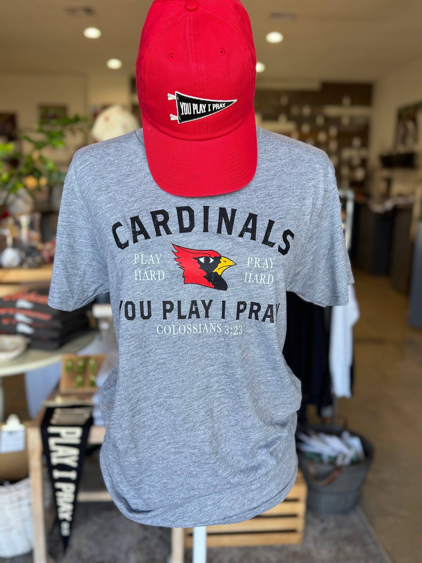 Custom Play + Pray Hard | Graphic Tee | Team Spirit Shirt